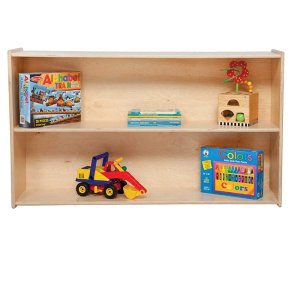2 Shelf Bookcase Storage Organizer Natural Finish V491