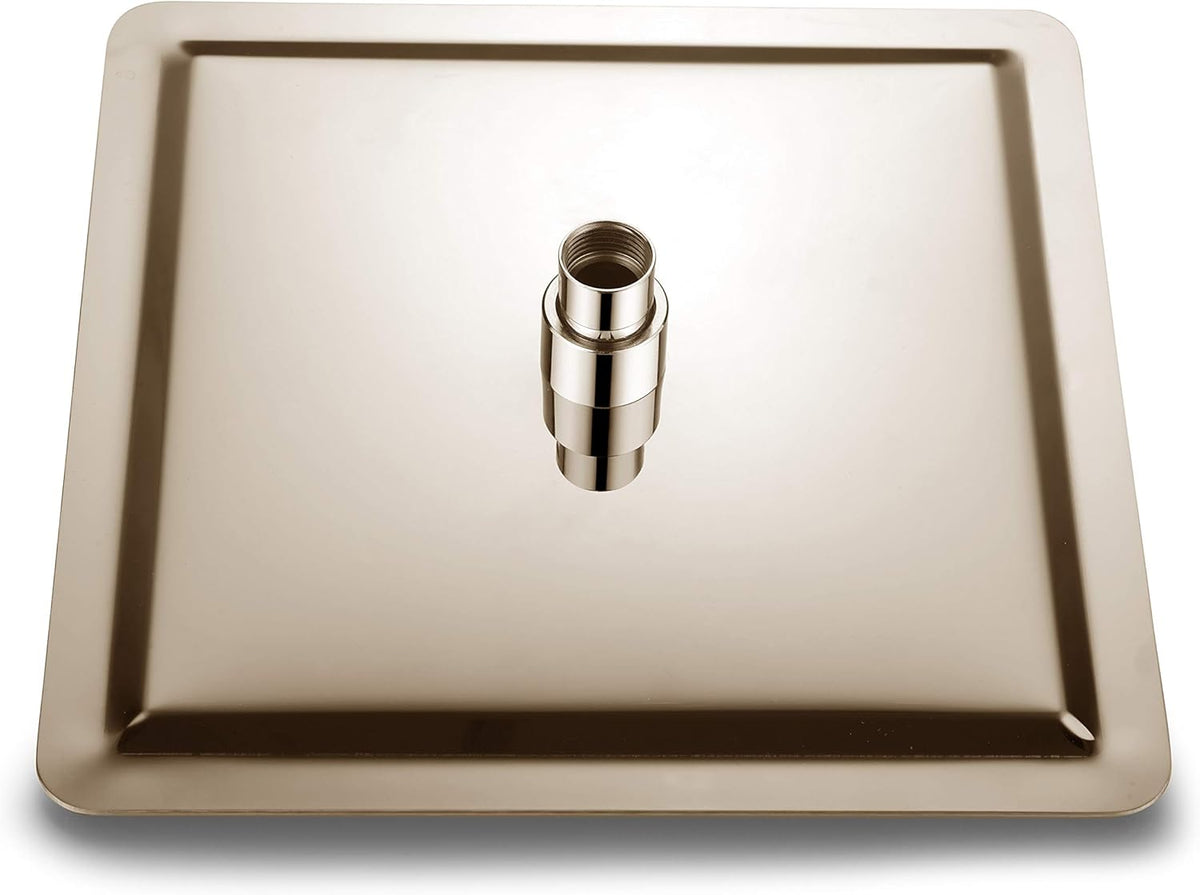 Brushed Nickel Stainless Steel Rainfall Square Showerhead with Brass Extension Arm, Pack of 2 W662