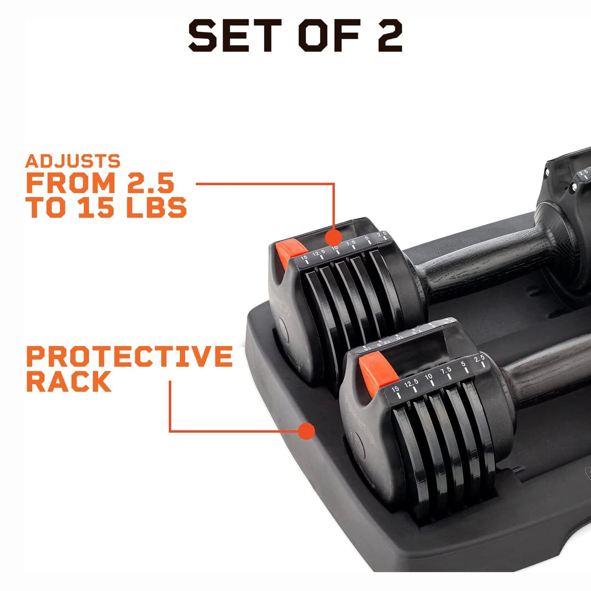 15 Pound Adjustable Dumbbells Set, 2 Pcs P7549