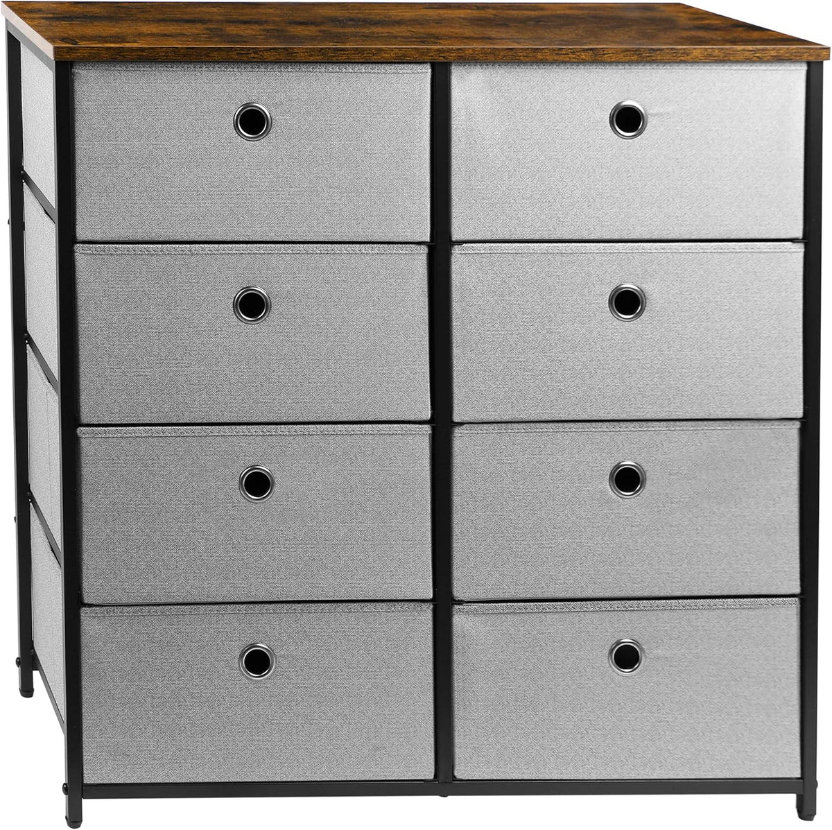 White 8 Drawer Fabric Dresser W726