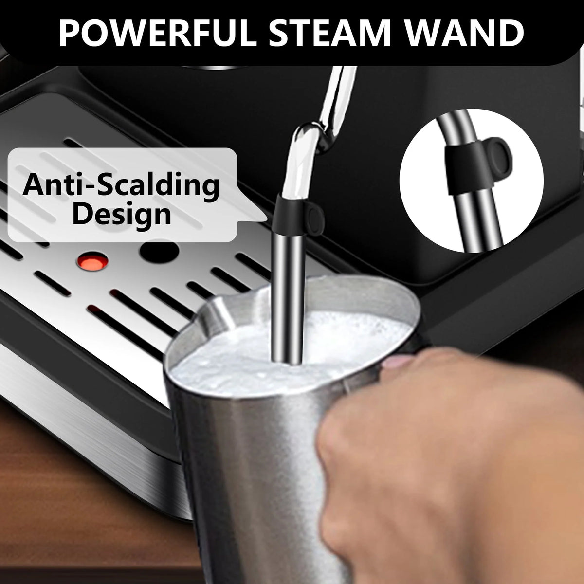 20 Bar Stainless Steel Espresso Machine with Milk Frother Y655