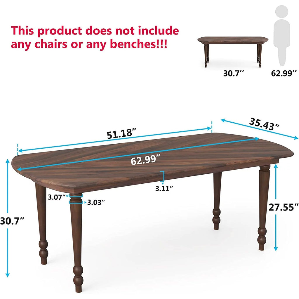 63 Inch Dark Brown Dining Table D545485