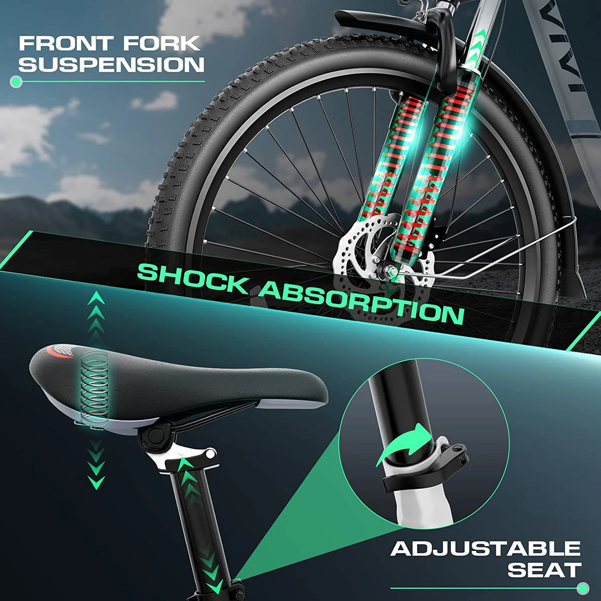 26'' 500W Electric Bike with 48V Removable Battery R643694