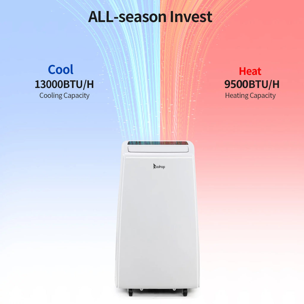 13000BTU Portable Air Conditioner Cooling Heating Dehumidification Fan W7536