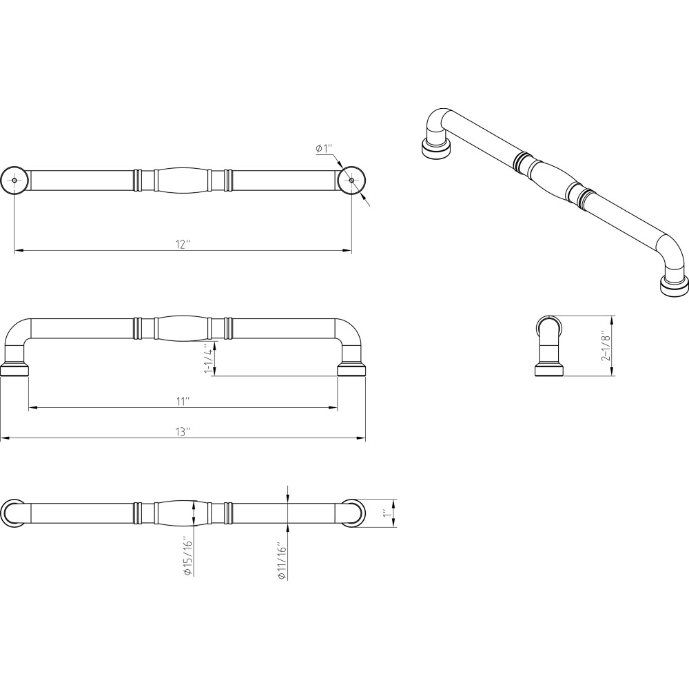 Satin Nickel Appliance Pull V217921