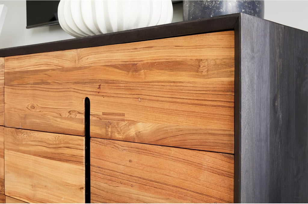 6 Drawers Solid Mango Wood Dresser Light Brown A99815