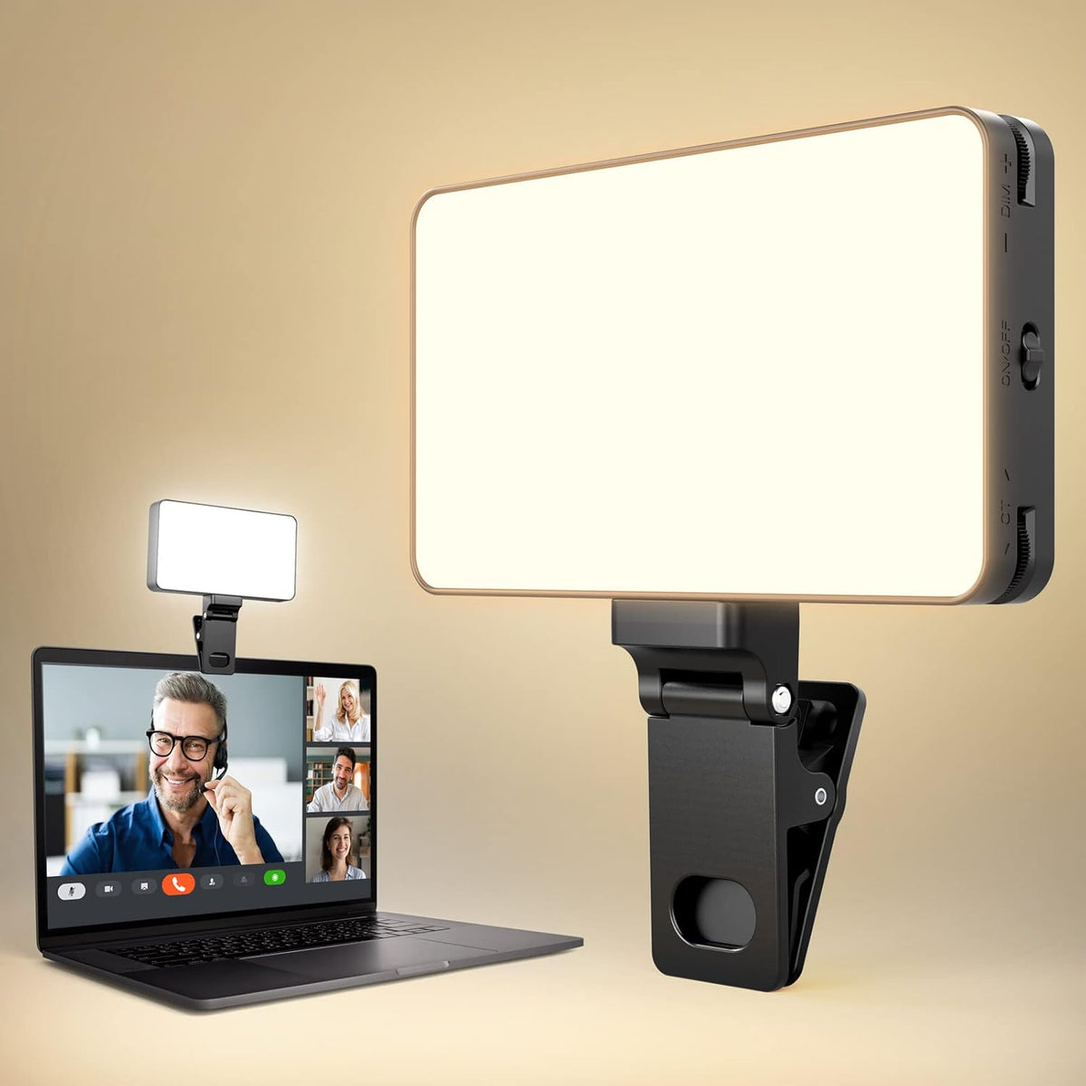 4000mAh Video Conference Lighting with Clip, Stepless Dimming, 3 Modes B5287
