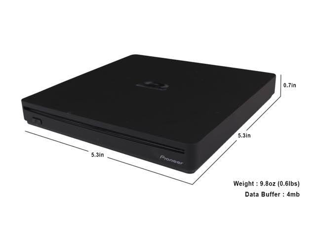Portable 6X Ultra HD 4K Blu-Ray Burner External Drive J8761