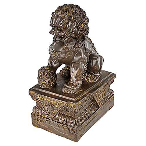 Set of Two Polyresin Bronze Finish Statues Q8298