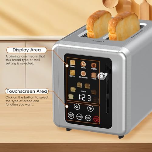 Open Box Touch Screen Toaster 2 Slice Digital Timer Stainless Steel Z18074