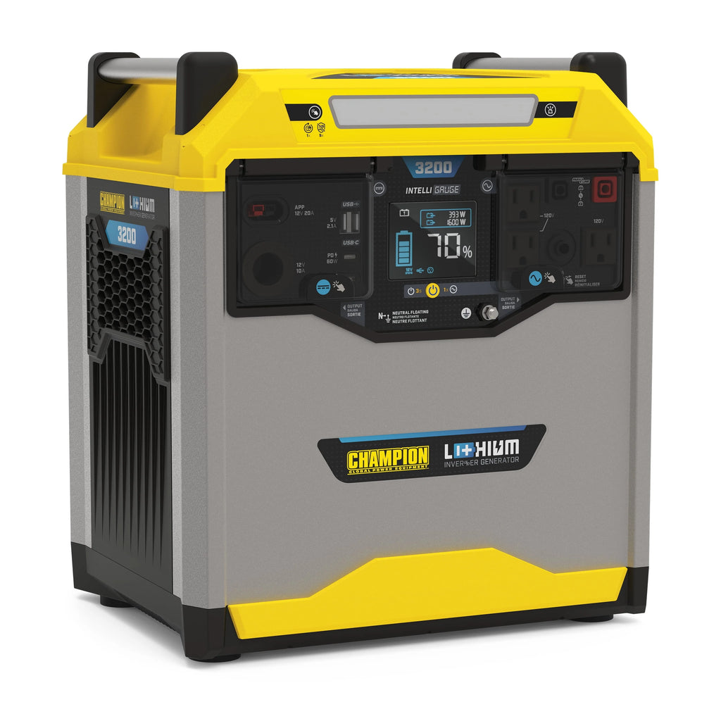 3200/1600-Watt Portable Lithium-Ion Battery Solar Generator J942816