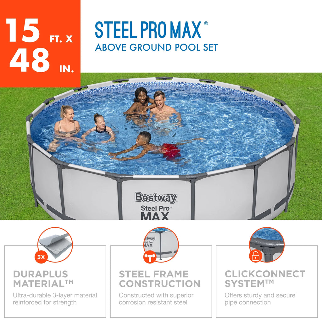 15' x 42 Round Above Ground Swimming Pool Set A385