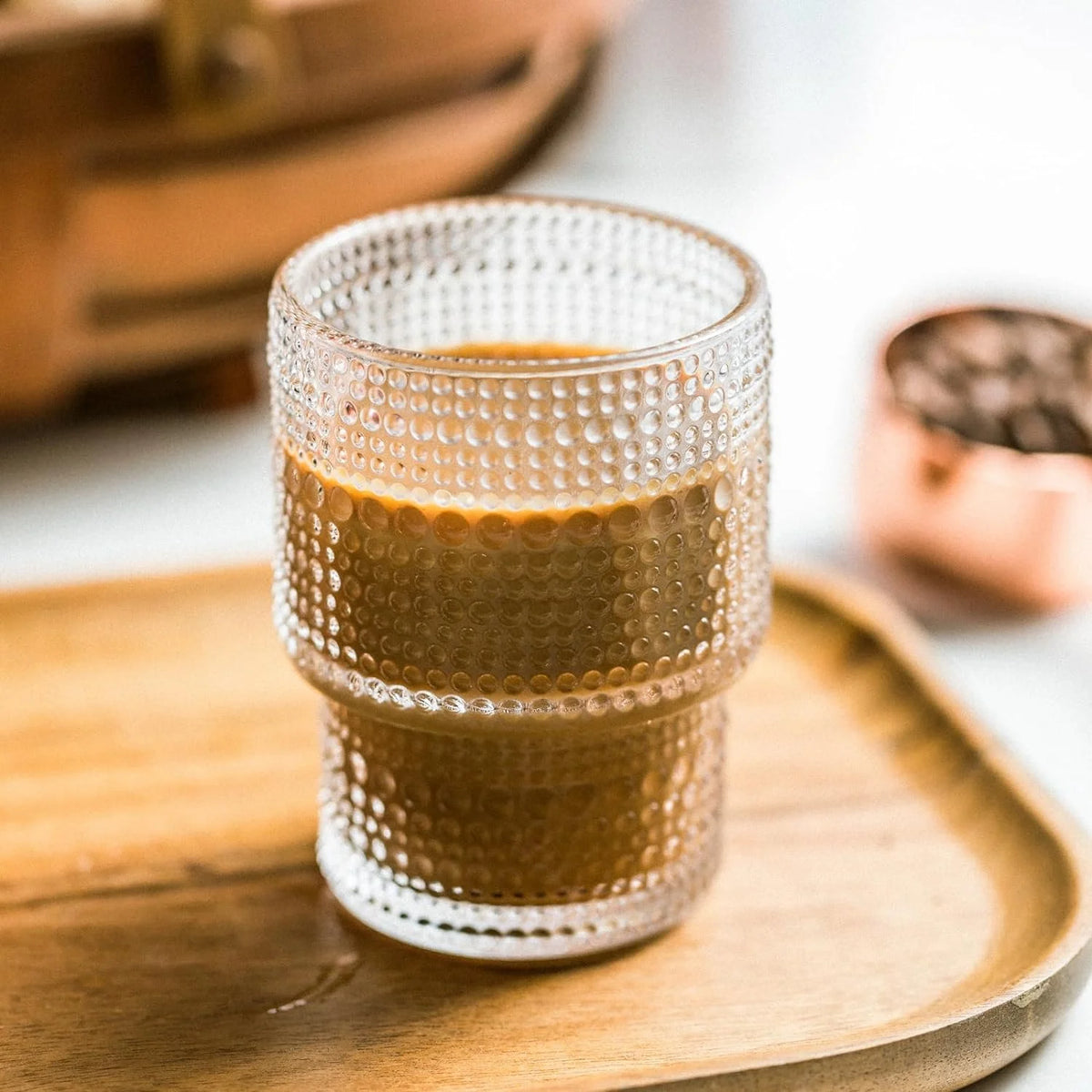 Set of 4 Small Transparent Glass Cups 190ml F1029