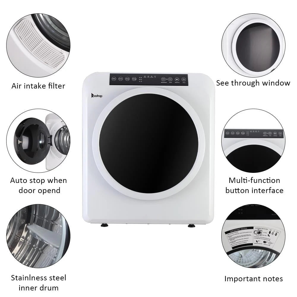 White Stainless Electric Dryer N235