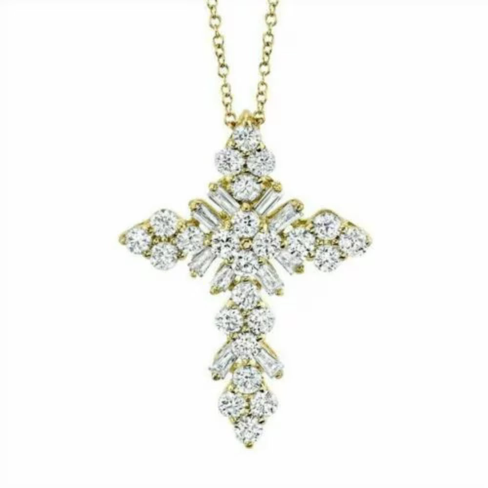 14K Yellow Gold Cross Pendant G586125