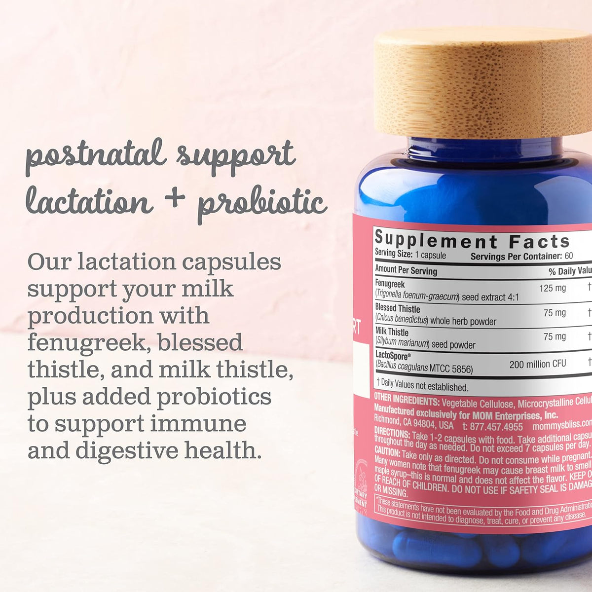 Postnatal Lactation Support Supplement with Probiotics, 60 Servings O8129