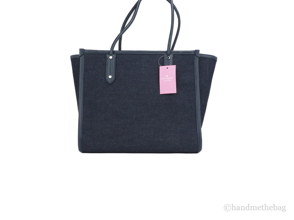 Blue Denim Fabric Shoulder Tote Handbag B212535