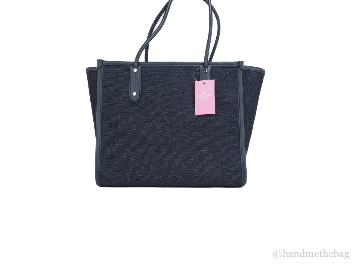 Blue Denim Fabric Shoulder Tote Handbag B212535