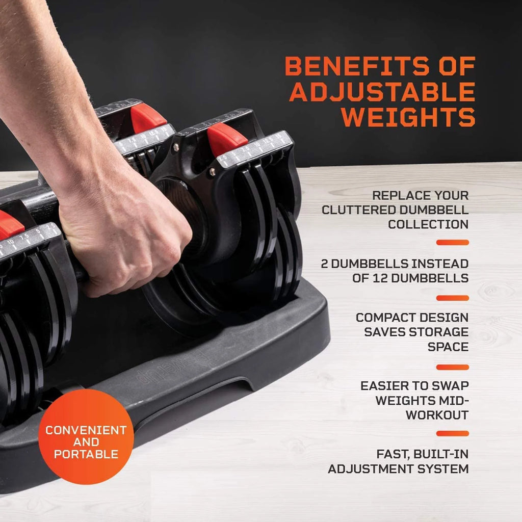 15 Pound Adjustable Dumbbells Set, 2 Pcs P7549