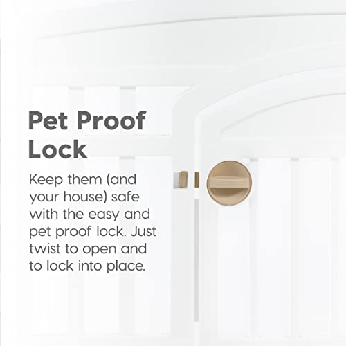 24" 4-Panel White Dog Playpen with Door J428