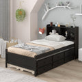Twin Bed with Bookcase Trundle Drawers K80391