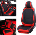 Black/Red Leather Car Seat Covers Full Set A72088
