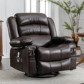Brown Ergonomic Swivel Rocker Recliner Chair with Vibration Massage and Heat L81480