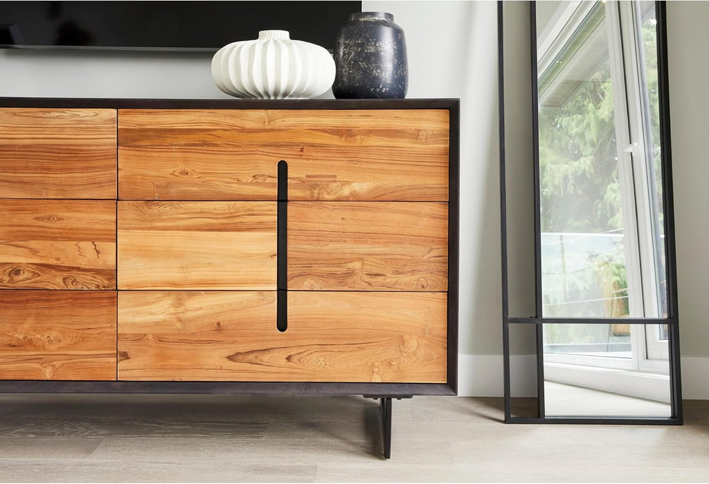 6 Drawers Solid Mango Wood Dresser Light Brown A99815