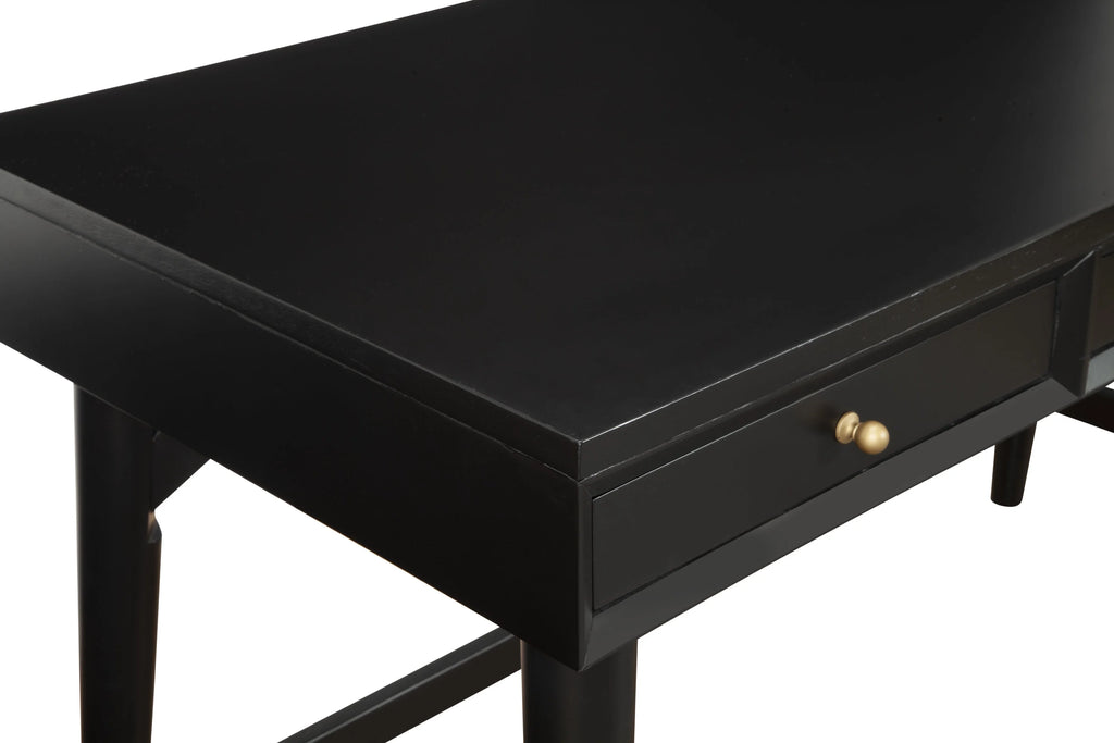 Black 3 Drawer Wood Desk N245649