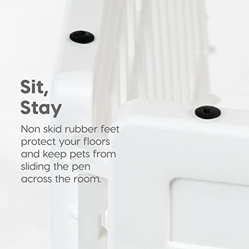 24" 4-Panel White Dog Playpen with Door J428