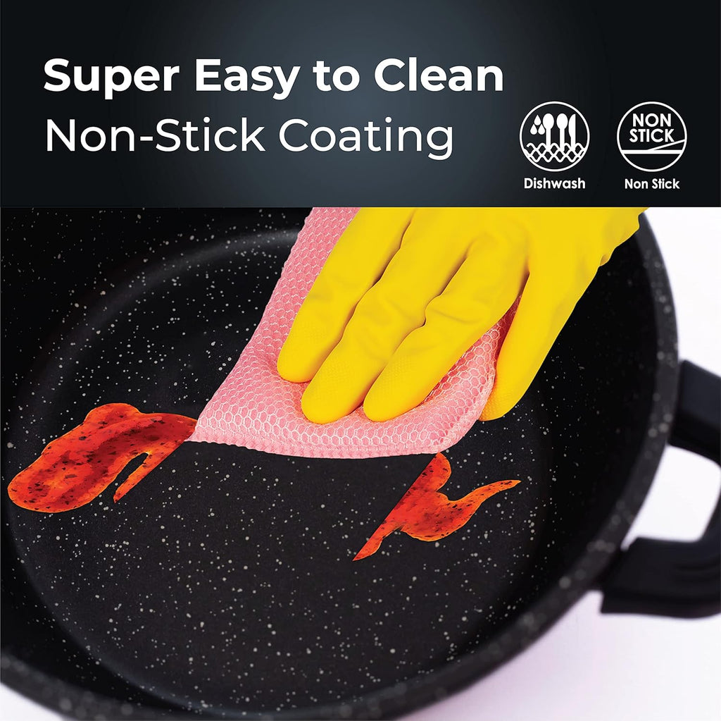 Die-Cast Aluminum Nonstick Marble Granite Cookware Set Q17109