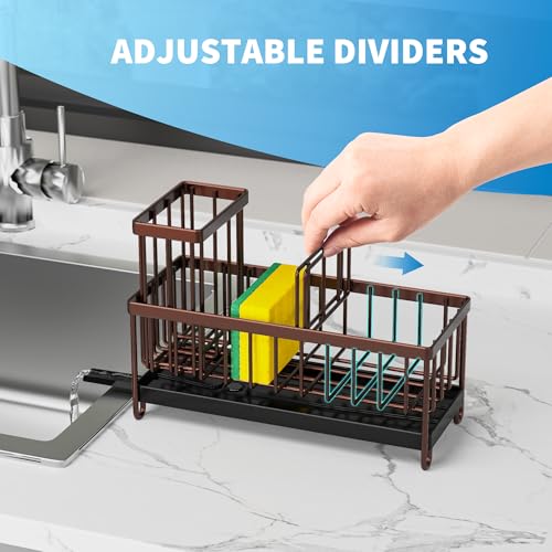 Kitchen Sink Sponge Holder with Brush Holder Stainless Steel X964