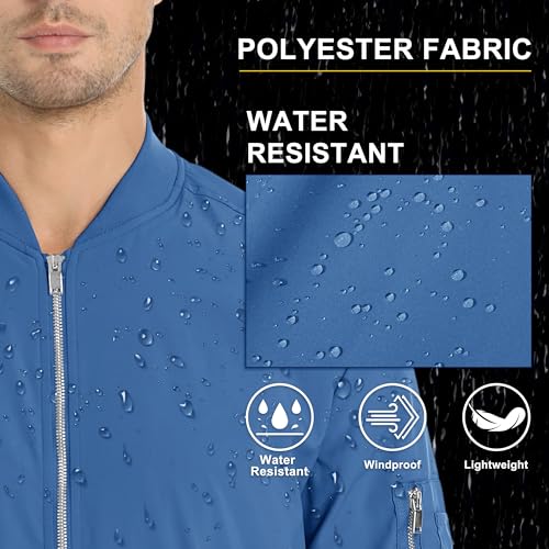 Lightweight Bomber Jacket Windbreaker with 5 Pockets F43092