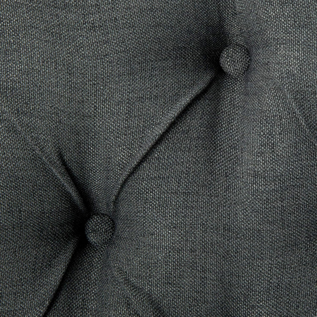 Queen Dark Gray Black Tufted Fabric Headboard B7169