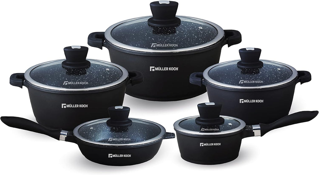 Die-Cast Aluminum Nonstick Marble Granite Cookware Set Q17109