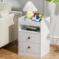White 2 Drawer Nightstand with Charging Station O57855