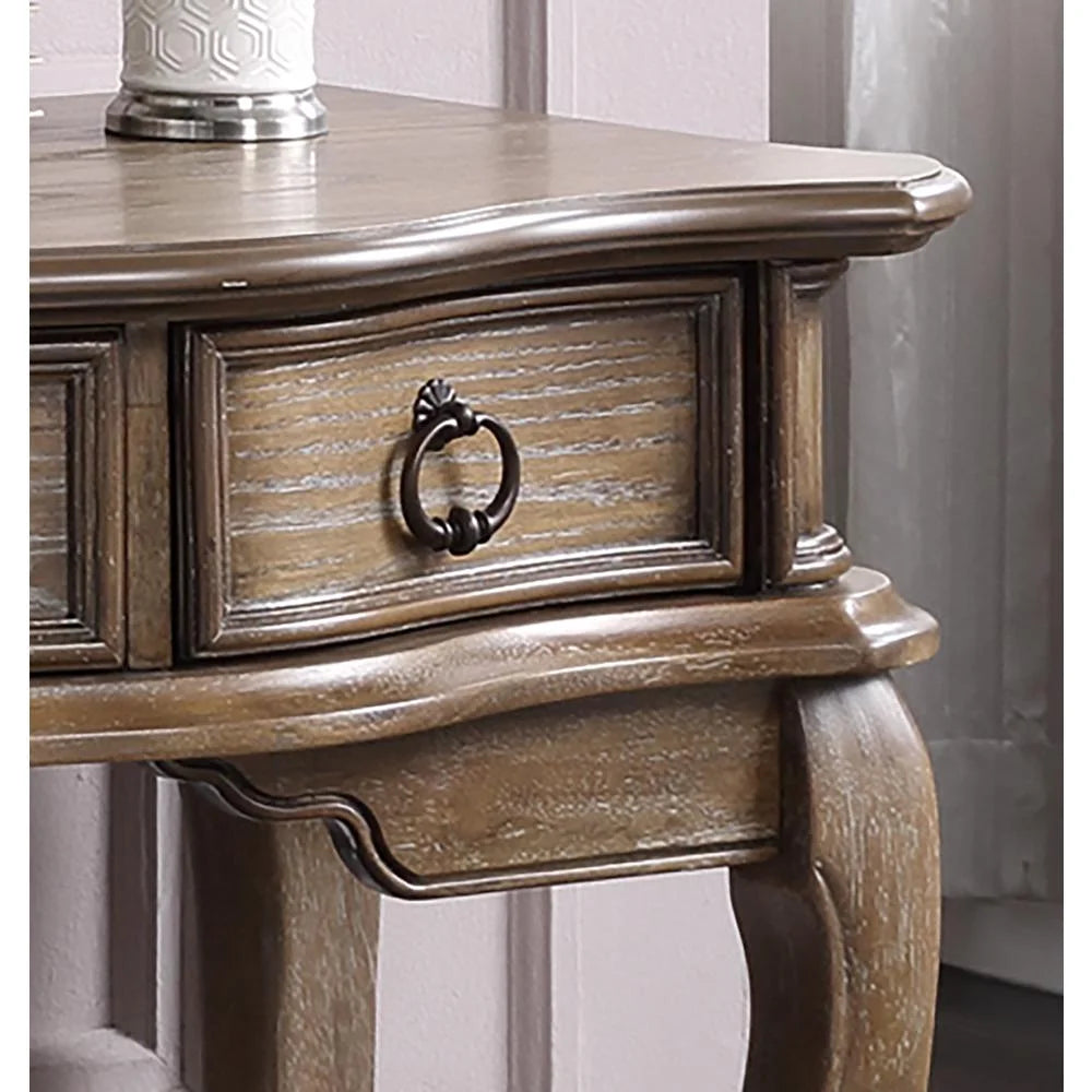 Wooden Makeup Vanity Set with Mirror and Stool D50187