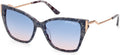 Blue Havana Shiny Rose Gold Sunglasses G77192