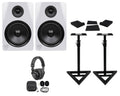 8x22 600W Dual Powered Studio Monitors with Stands Pads Headphones G132691