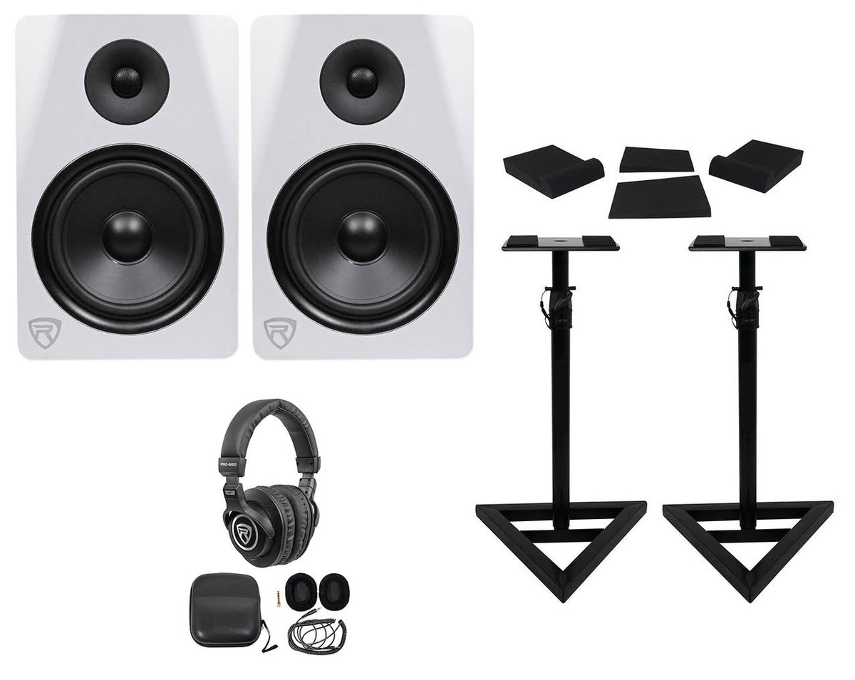8x22 600W Dual Powered Studio Monitors with Stands Pads Headphones G132691