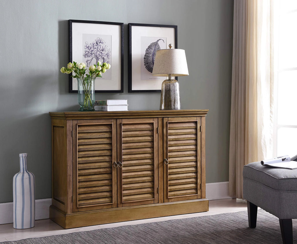 Antique Rustic Wood Buffet Sideboard Console Table with Storage O384493