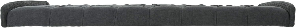 Queen Dark Gray Black Tufted Fabric Headboard B7169