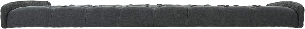 Queen Dark Gray Black Tufted Fabric Headboard B7169