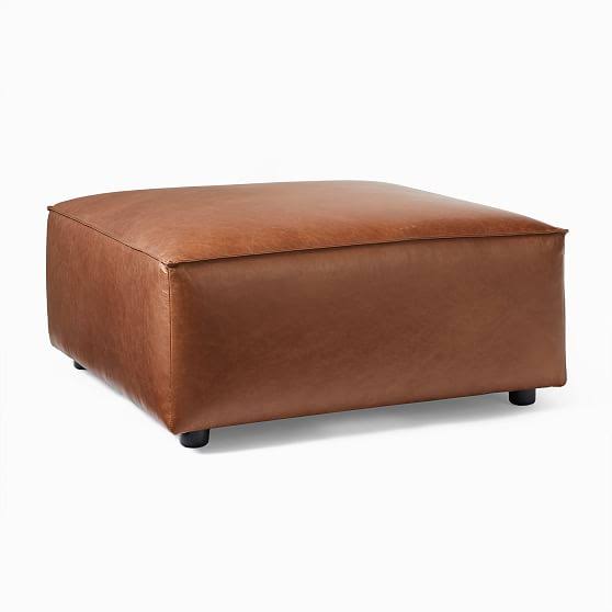 Old Saddle Leather Ottoman E6469