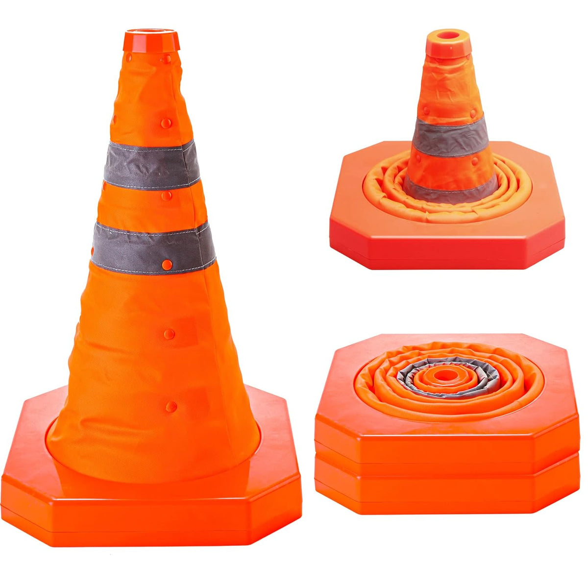4 Pack Collapsible Traffic Cones Y481620