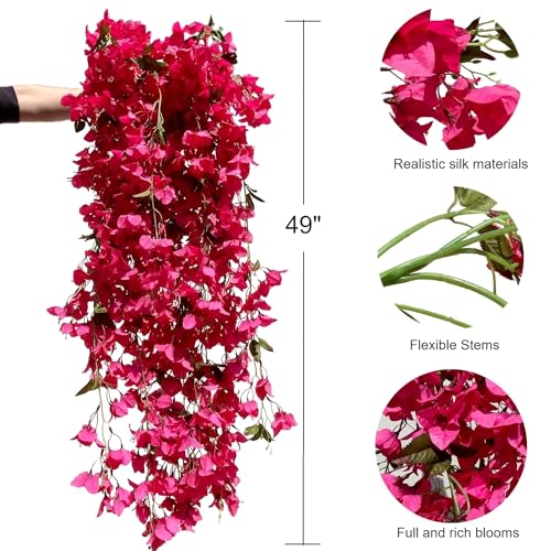 Fuchsia Artificial Silk Hanging Flowers Pack of 2 V83867