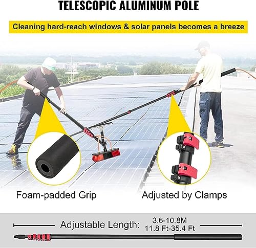 Water Fed Telescopic Window Cleaning Pole Kit with Squeegee Brush E70037