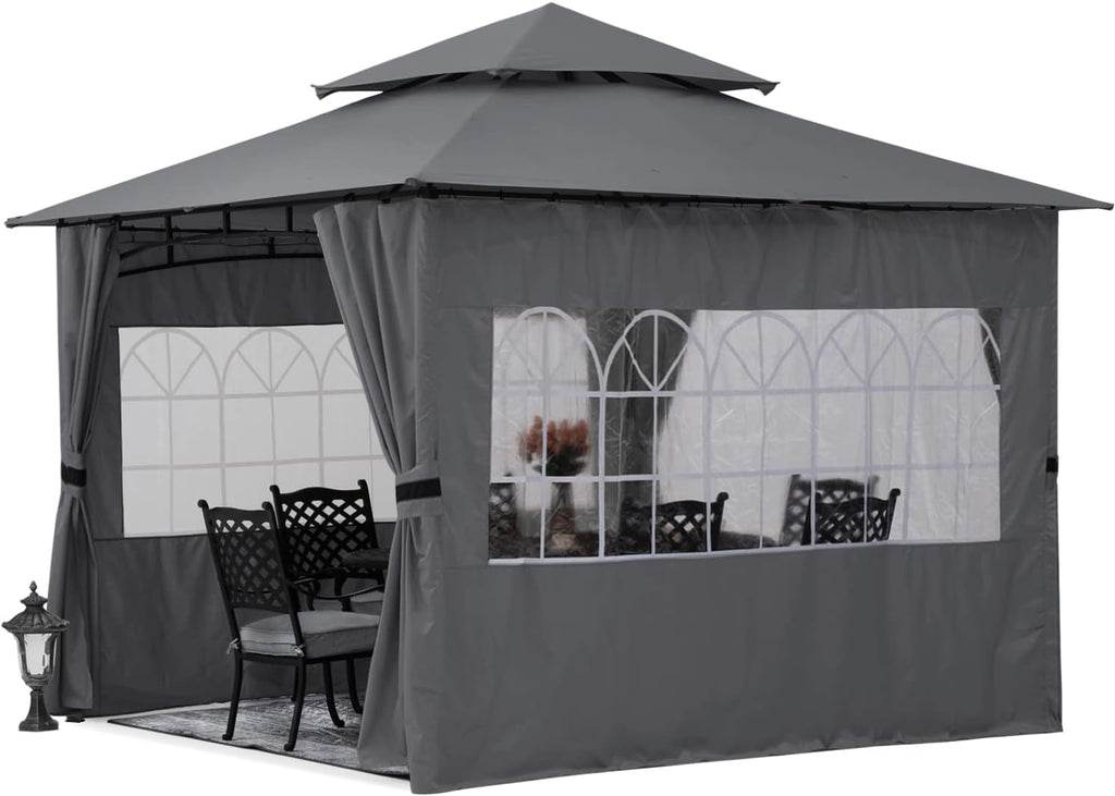 10'x10' Winter Gazebo with Sidewalls and Church Window V843956