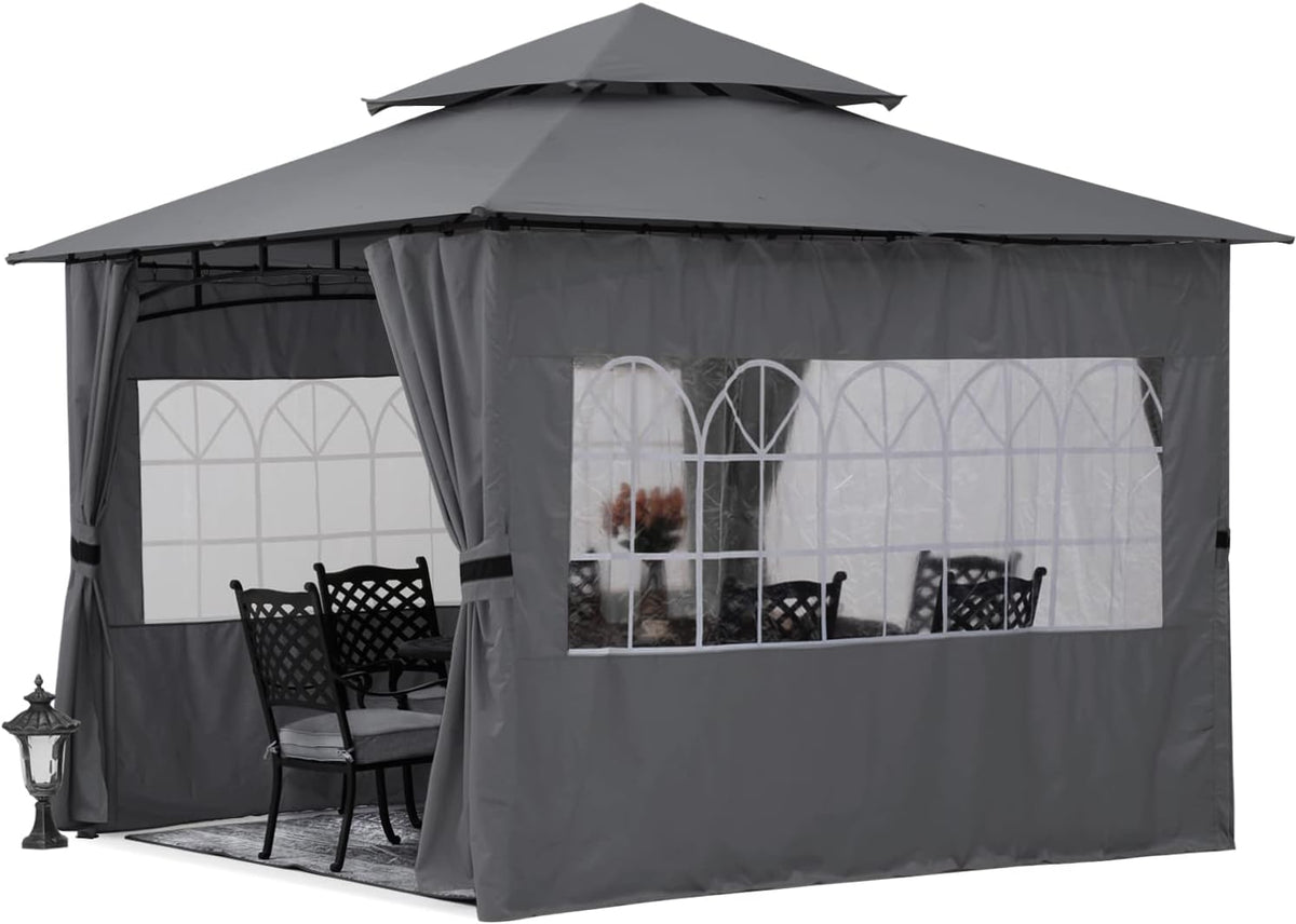 10'x10' Winter Gazebo with Sidewalls and Church Window V843956
