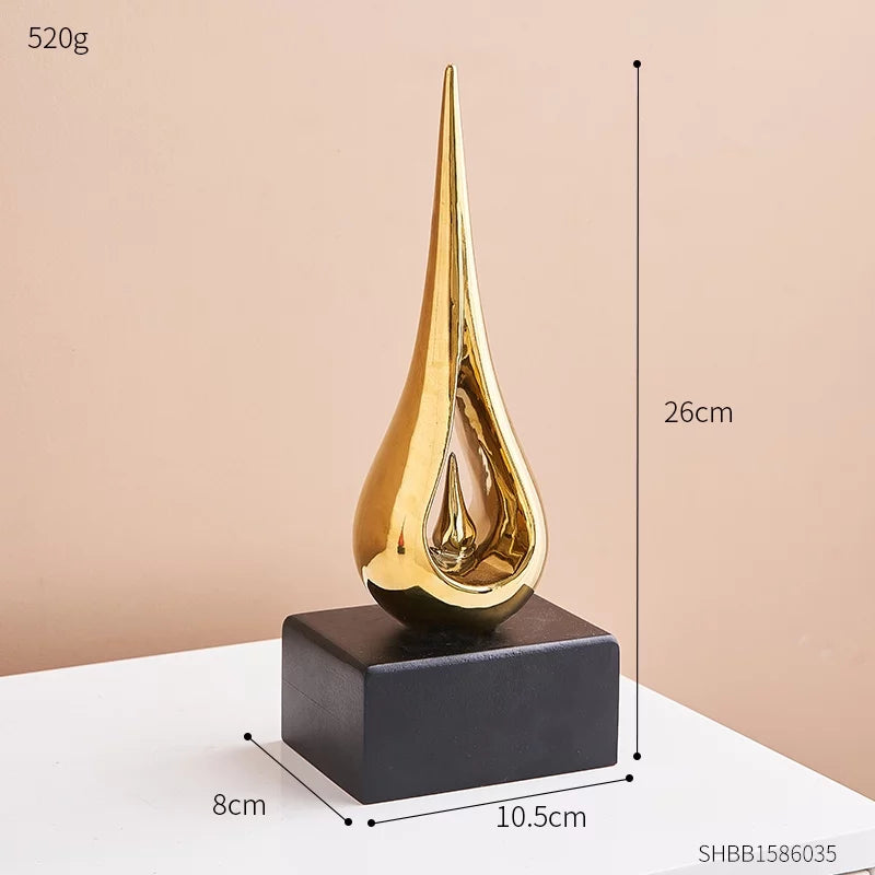 Ceramic Water Drop Golden Home Decor W7592
